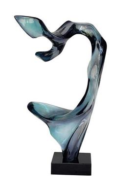 现代简约家居抽象摆件透明树脂雕塑酒店客厅样板间玄关装饰工艺品