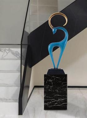 鹿雕塑摆件玻璃钢客厅玄关大型轻奢落地现代抽象创意艺术品可定制