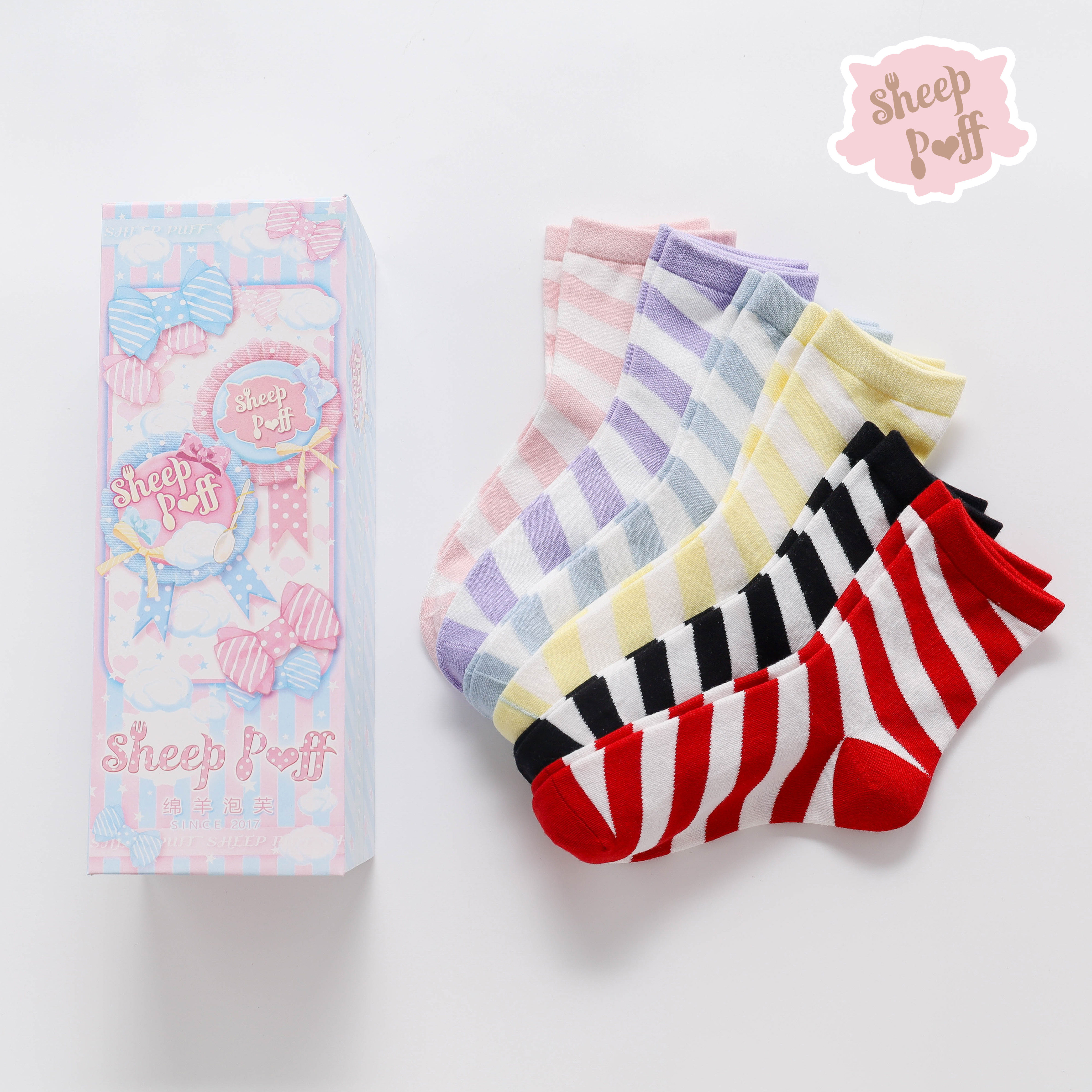 绵羊泡芙原创日系lolita ins棉袜子 绵羊泡芙短袜/打底袜/丝袜/美腿袜