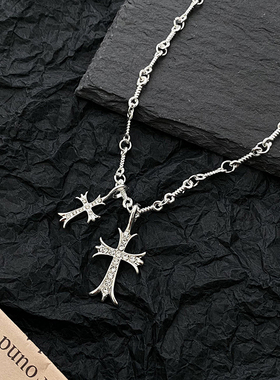 克罗项链男潮钛钢男女