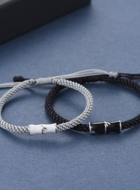 竹定情侣手链学生小众设计感