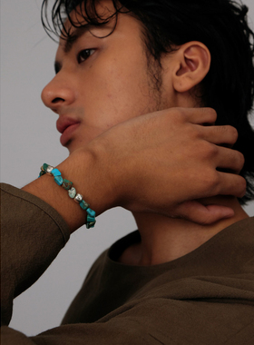 复古风仿绿松石串珠手链男女小众高级感手串饰品高级轻奢民族风