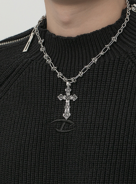 合金男女复古十字架项链