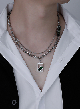 钛钢男女珍珠拼接项链