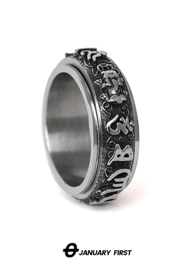 男钛钢民族貔貅戒指潮