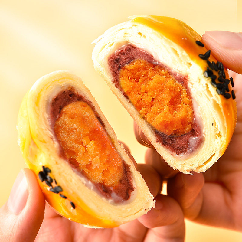 雪媚娘夹心面包整箱早餐传统蛋黄酥 俏美味食品传统糕点