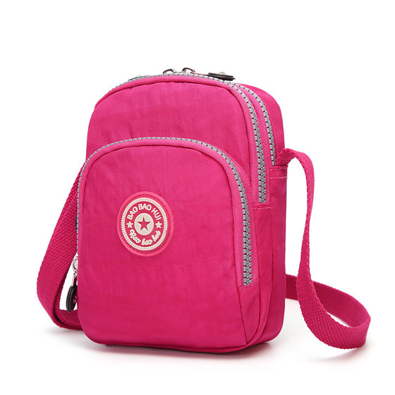 Mobile phone mini bag for women, shoulder canvas, simple and fashionable