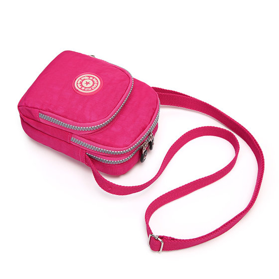 Mobile phone mini bag for women, shoulder canvas, simple and fashionable