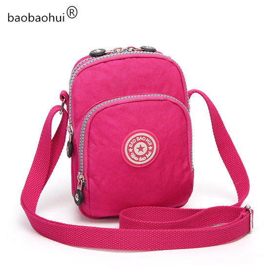 Mobile phone mini bag for women, shoulder canvas, simple and fashionable