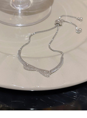 轻奢小众精致微镶锆石蝴蝶结手链