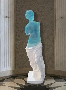 古希腊人物透明树脂雕塑定制大卫断臂维纳斯会客厅落地艺术品摆件