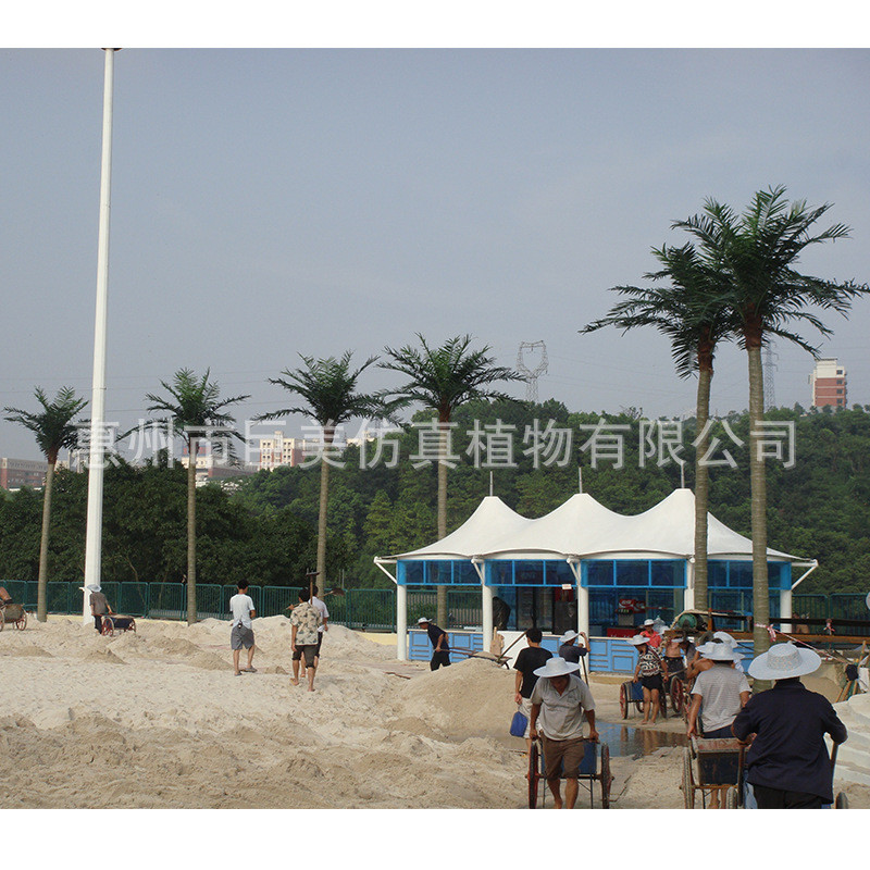 室内外仿真树椰子树大型玻璃钢假椰子树水上乐园人造椰树带椰果 - 图0