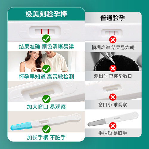 极美刻验孕棒早早孕测试纸验孕试纸精准验孕早孕试孕测验孕笔hcg - 图0