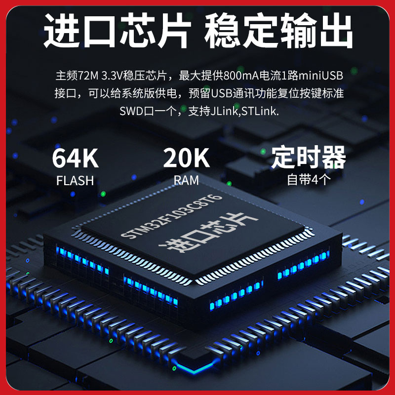 STM32F103C8T6开发板单片机C6T6核心板实验板最小系统板套件江大-图2