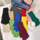 Student knitted long woolen gloves touch screen