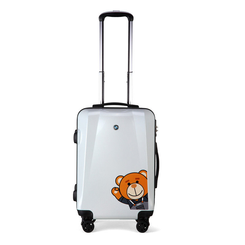 正品新款宝马小熊系列20寸pc万向轮拉杆箱商务密码登机箱4s店售后