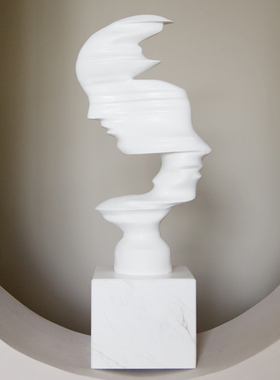 黑白抽象人物摆件雕塑现代极简酒店玄关隔断电视柜大号艺术装饰品