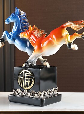 现代新中式马摆件招财玄关客厅家居装饰品酒柜电视柜办公室送礼品