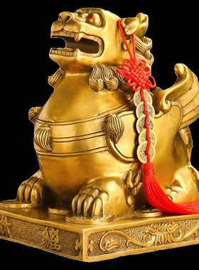 全铜貔貅摆件一对招財客厅店铺家居办公室桌装饰皮丘貔Z恘开业礼