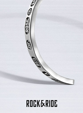 ROCKRIDE LUCKY手镯  925纯银手工男士高级感银饰男款潮