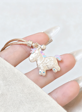 小马珐琅彩卡通实心项链