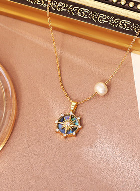 时尚个性潮百搭气质锆石星芒项链
