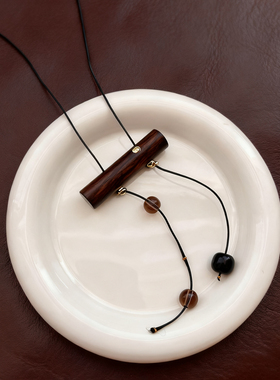 黑檀木平安柱吊坠项链