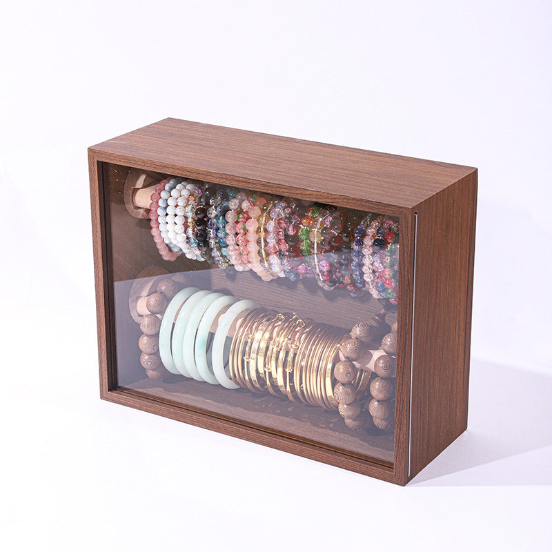 胡桃色透明天窗防尘水晶手串收纳盒手链手镯首饰盒佛珠佛串收藏箱,淘宝优惠券,粉丝福利购,淘宝优惠卷
