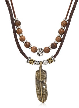 欧美复古牛仔风项链帽子牛头造型