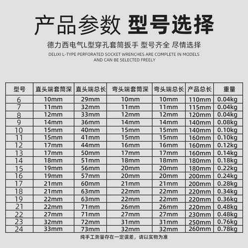 德力西烟斗扳手L型套筒扳手工具弯杆轮胎扳手汽修弯头烟嘴扳手 - 图3