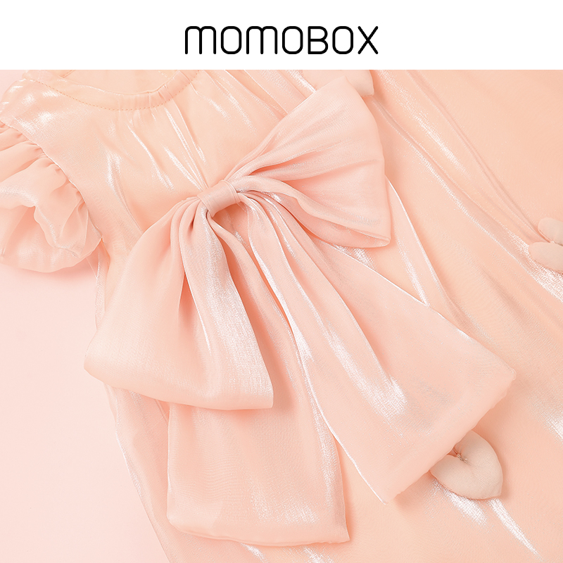 momobox女童连衣裙2024新款宝宝公主裙子夏装流光纱周岁礼服春装