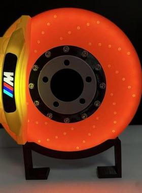 刹车盘夜灯宝马发光刹车盘卡钳模型创意桌面氛围led充电LED气氛