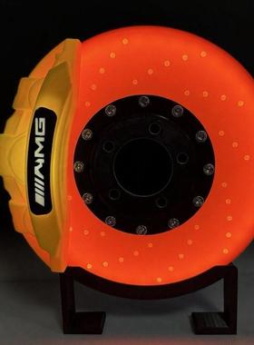 刹车盘夜灯发光卡钳模型创意桌面氛围led充电LED布雷博刹车盘摆件