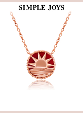 玛瑙贝母18k金圆盘情侣锁骨链