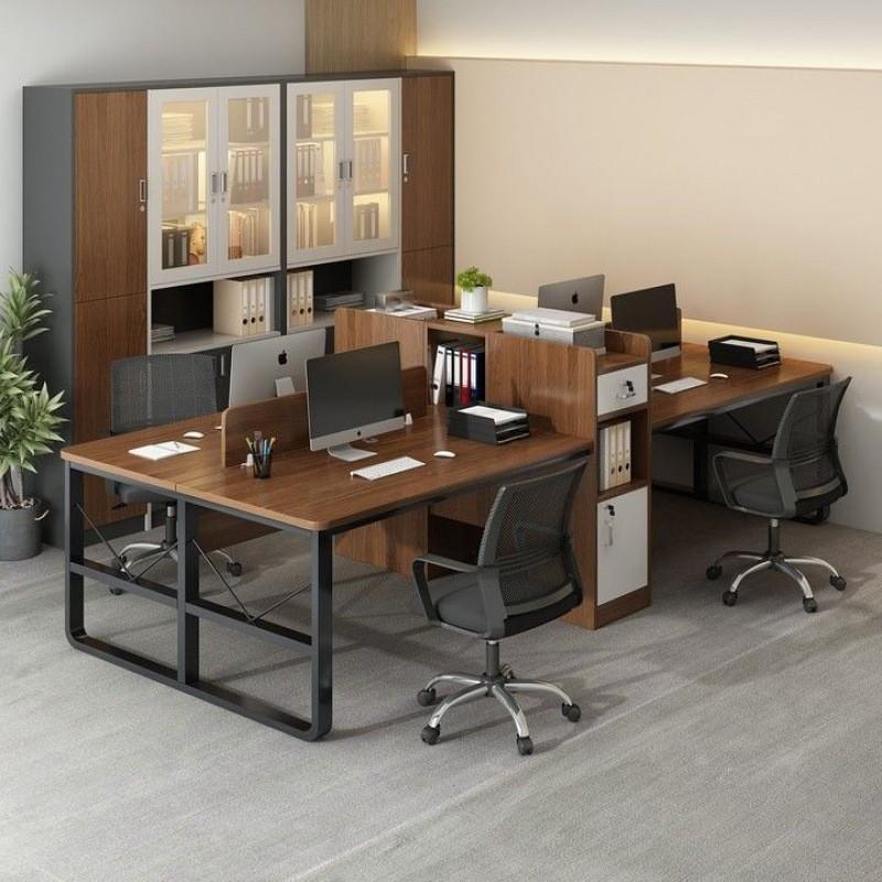 办公桌简约现代新款办公室员工工位简易2/四人位桌椅组合电脑桌子