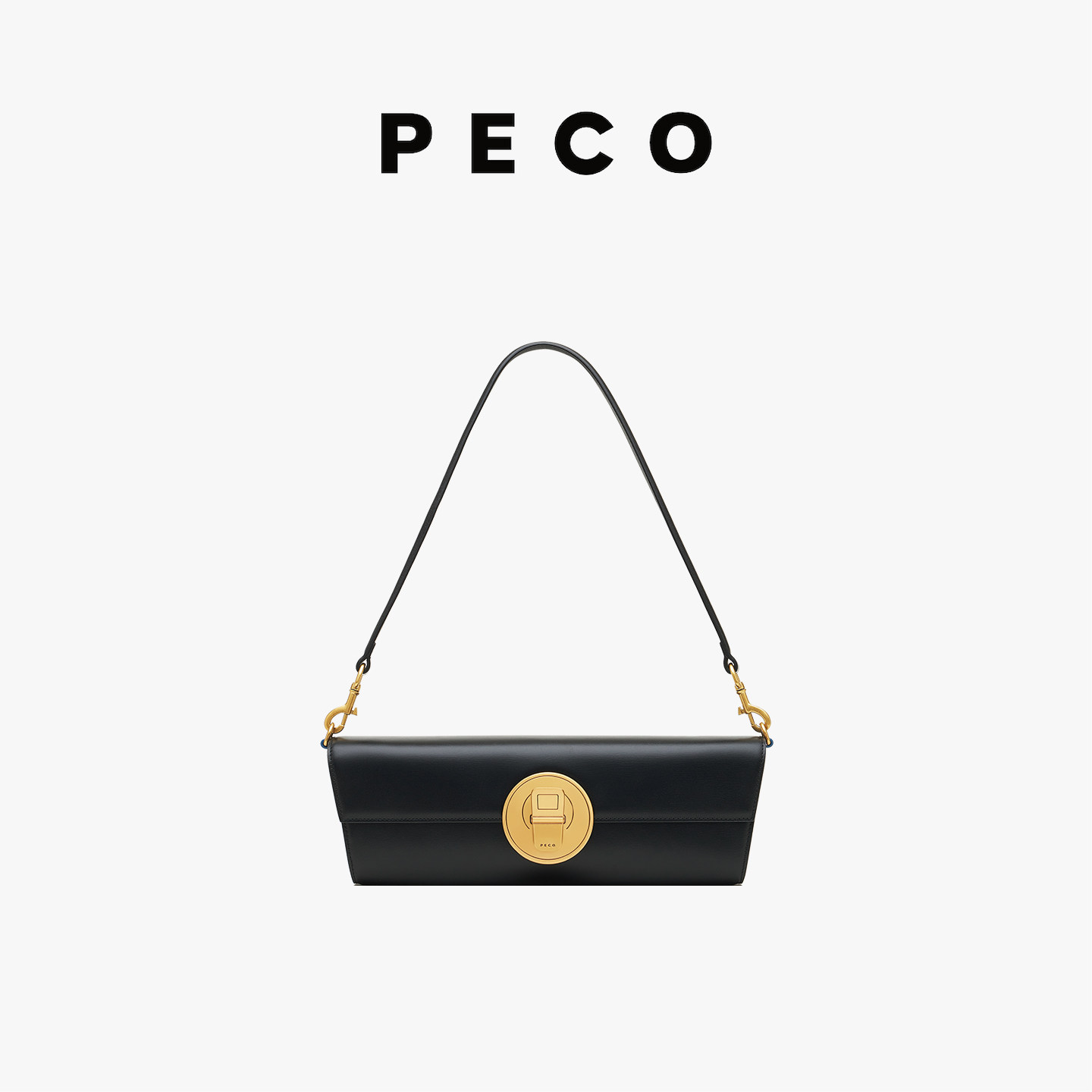 PECO易拉罐法棍包小号单肩复古真皮手提包小众通勤高级感腋下女包,淘宝优惠券,粉丝福利购,淘宝优惠卷