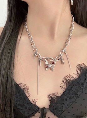 NiceMood原创玫瑰蝴蝶项链