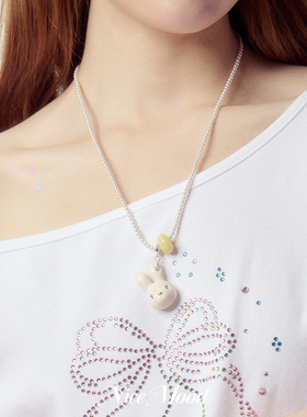 奶糖白兔珍珠项链俏皮少女礼物
