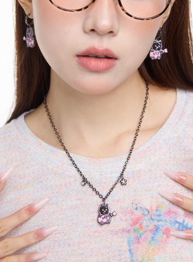 黑粉西高地小狗小提琴项链甜酷