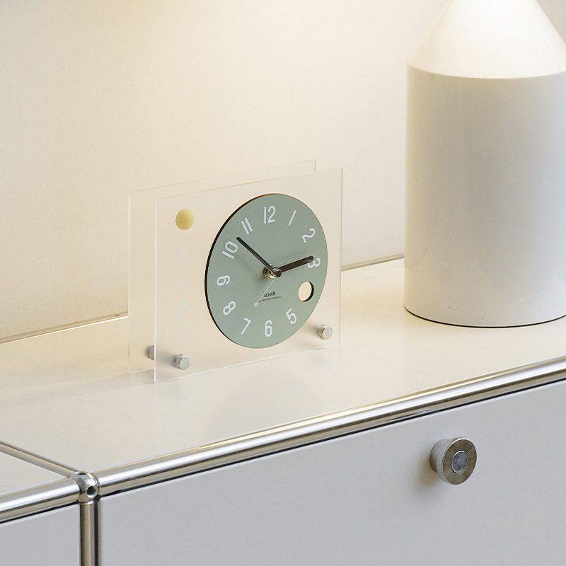 WOZOOM屋准创意简约桌面摆件卧室台式座钟玄关电视柜时钟装饰品,淘宝优惠券,粉丝福利购,淘宝优惠卷