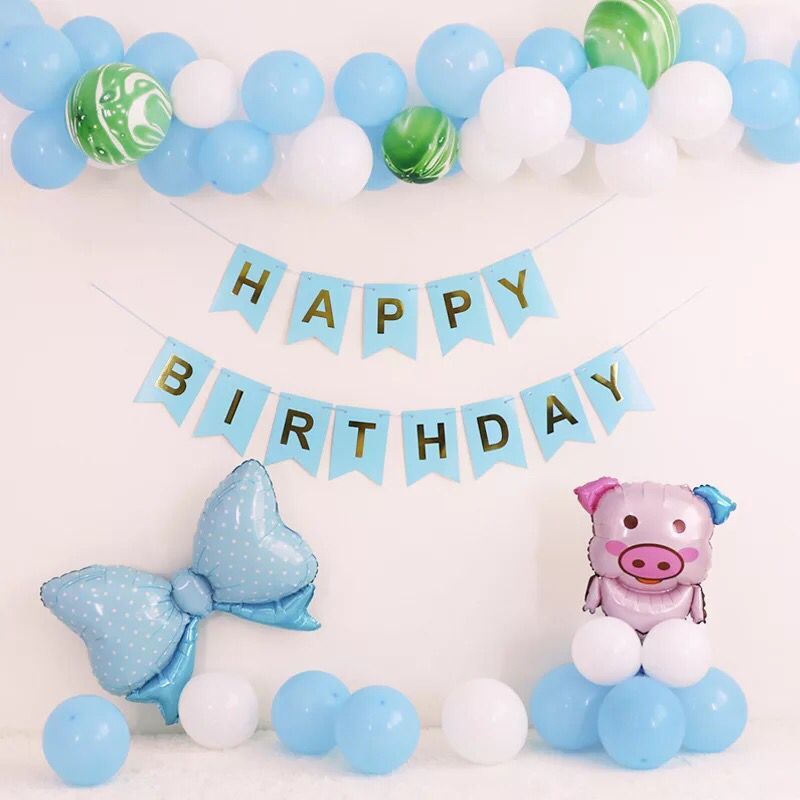 happybirthday生日快乐英文字母布置铝膜气球儿童派对场景装饰品 - 图2