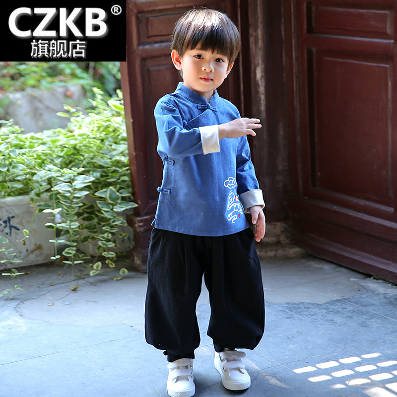 儿童唐装男童中国风童装复古装春秋 czkb民族服装/舞台装