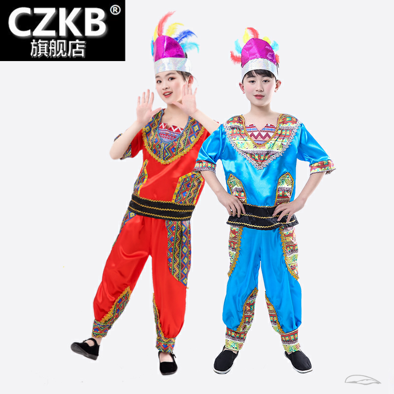 幼儿童非洲鼓演出服装男童东南亚 czkb汉服