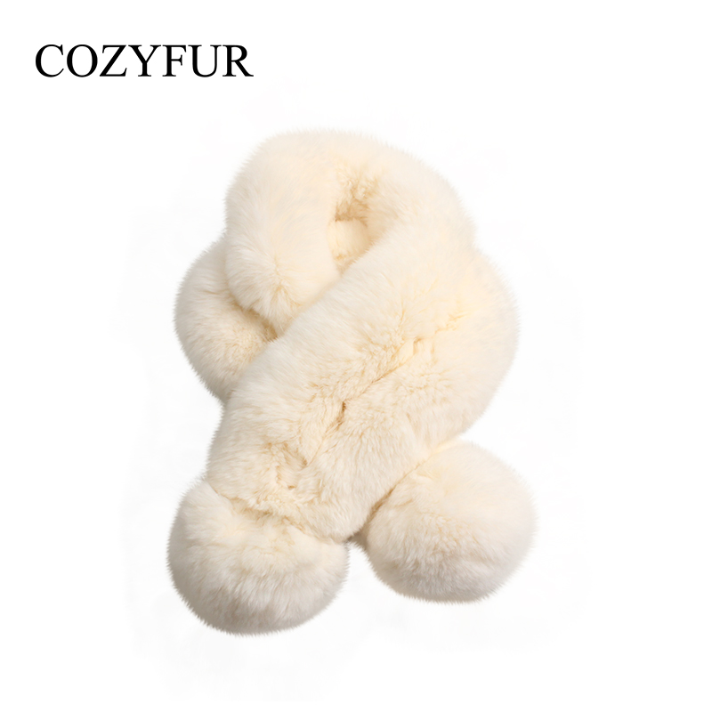 Cozyfur獭兔毛围脖女秋冬韩版加厚保暖毛绒皮草围巾毛毛领子真毛-图3