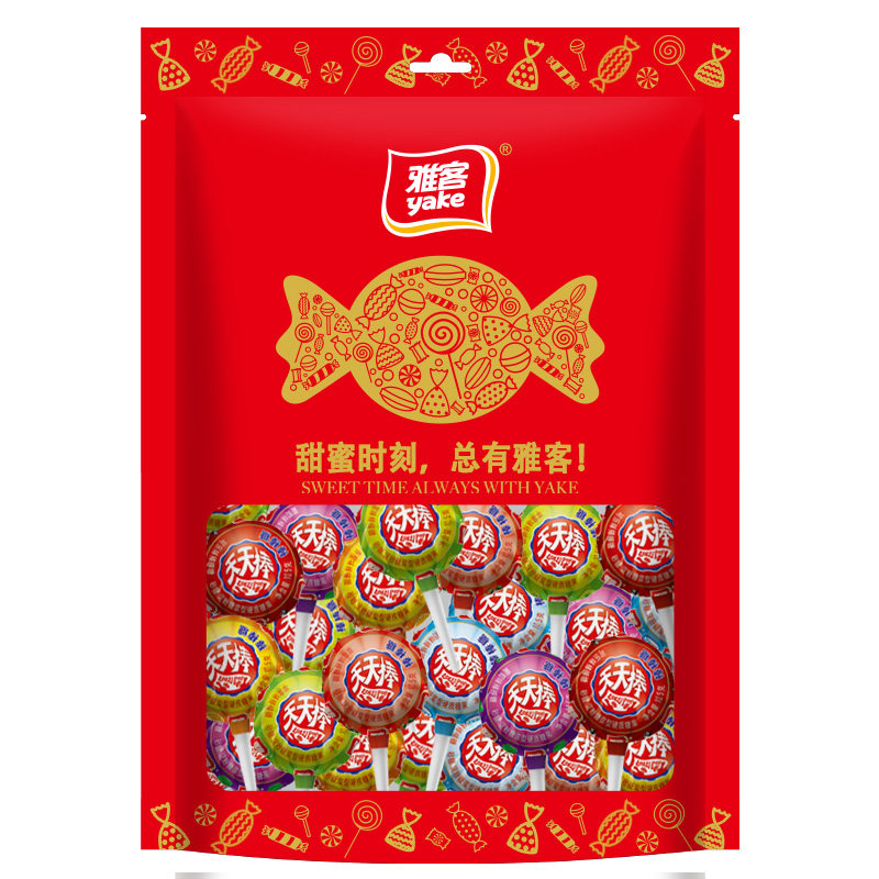 雅客棒棒糖天天棒1260g /桶装礼包 景羲食品糖果