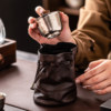 Pure titanium travel tea set, portable anti-scald kung fu tea set, one bowl and two cups, indoor and outdoor camping tea storage