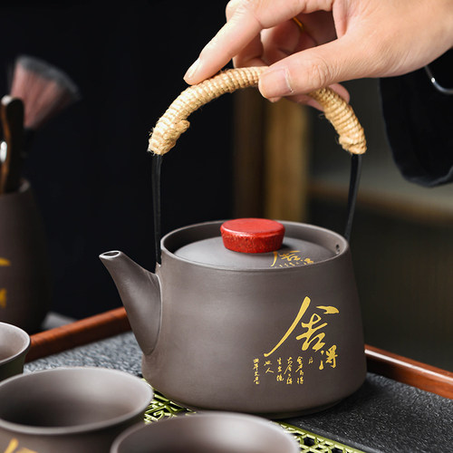 紫砂舍得功夫茶具套装2026新款家用轻奢高档茶壶茶杯办公室泡茶器 - 图1