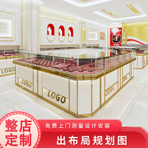 Jewelry Exhibition Cabinet High-end Gold Ornament Glass Cabinet Terrace Jade Diamond Exhibition Cabinet Customized Watch Glasses Display Case