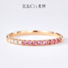ILCO 18K gold natural tourmaline ring set with diamonds, light luxury, high-end, fashionable and versatile stacking rings for women