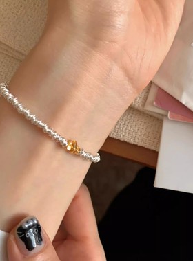 金色小奶酪|镀银奶酪块手链女